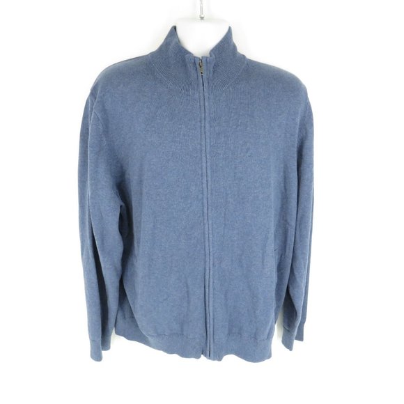 Amazon Essentials Men's Full-Zip Cotton Blue Sweater XL NWT - Picture 1 of 5